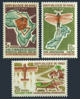 Mali 58-60,MNH.Michel 83-85. Anti-locust Campaign, 1964. Map. - Malí (1959-...)
