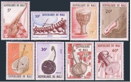 Mali 205-212, MNH. Michel 417-424. Musical Instruments, 1973. - Mali (1959-...)