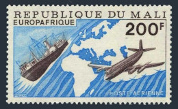 Mali C289, MNH. Michel 552. EUROPAFRICA 1976. Ship, Plane, Map. - Malí (1959-...)
