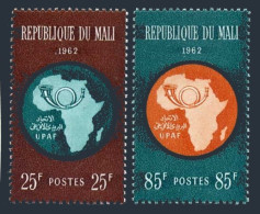 Mali 36-37,MNH.Michel 51-52. African Postal Union, 1962. Map, Post Horn. - Malí (1959-...)