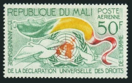 Mali C21,MNH.Michel 77. Declaration Of Human Rights, 15th Ann. 1963. Dove, Flag. - Mali (1959-...)