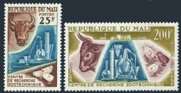 Mali 42,C15,MNH.Mi 58-59. Sotuba Zoo Technical Institute, 1963. Bull, Chicks. - Mali (1959-...)