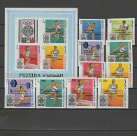 Fujeira 1968 Olympic Games Mexico, Athletics, Cycling, Weightlifting Etc. Set Of 10 + S/s With Winners O/p Imperf. MNH - Sommer 1968: Mexico