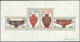 Mauritania C39a Sheet, MNH. Mi Bl.2. Olympics Tokyo-1964. Ancient Pottery,horse, - Mauritanië (1960-...)