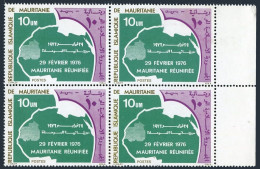 Mauritania 344 Block/4, MNH. Michel 535. Reunified Mauritania, 1976. Map. - Mauritanie (1960-...)
