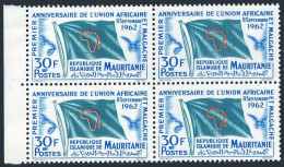 Mauritania 170 Block/4,MNH.Michel 194. African-Malagasy Union,1962.Flag.  - Mauretanien (1960-...)