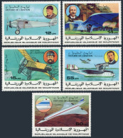Mauritania 367-371,372,MNH. History Of Aviation,1977.Charles Lindbergh,Concorde, - Mauretanien (1960-...)