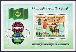 Mauritania C189 In Red,MNH.Mi Bl.22. Soccer Cup Argentina-1978.Winners. - Mauritanie (1960-...)