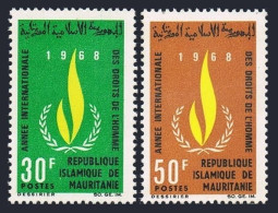 Mauritania 244-245, MNH. Michel 331-332. Human Rights Year IHRY-1968. Flame. - Mauretanien (1960-...)