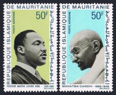 Mauritania C77-C78,MNH. Apostles Of Peace,1968.Martin Luther King,Mahatma Gandhi - Mauretanien (1960-...)