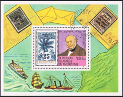 Mauritania 419,CTO.Michel Bl.24. Sir Rowland Hill,1989.Postal Ships,Palm. - Mauritanie (1960-...)