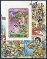 Mauritania 553 Deluxe Imperf, MNH. Mi Bl.49B. Scouting Year 1984. Baden-Powell. - Mauretanien (1960-...)