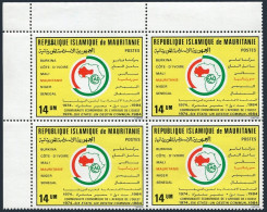 Mauritania 576 Block/4, MNH. Michel 834. West African Union, 10th Ann.1984. Map. - Mauritanië (1960-...)