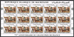Mauritania 500-504 Sheets, MNH. Mi 749-753. Grand Prix-75, 1982. Winners, Cars. - Mauretanien (1960-...)