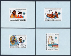 Mauritania 495-498 Deluxe Sheets, MNH. Mi A744-A747. Scouting-75, 1982. Boating, - Mauritanie (1960-...)