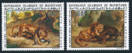 Mauritania C131-C132, MNH. Mi 452-453. Paintings By Delacroix, 1973. Lion,Caiman - Mauritanië (1960-...)