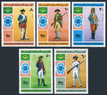 Mauritania 341-342, C160-C163, MNH. Mi 528-532, Bl.14. USA-200, 1976. Uniforms - Mauretanien (1960-...)