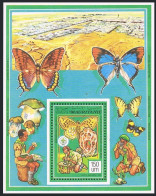 Mauritania 687,MNH.Michel 993 Bl.74. Scouting 1991. Butterfly, Mushrooms. - Mauritania (1960-...)
