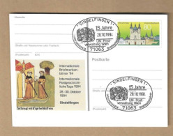 Los Vom 19.05 -  Ganzsaxhe-Postkarte Aus Sindelfingen 1994 - Brieven En Documenten