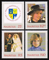 Mauritius 548-551, Hinged. Mi 544-547. Princess Diana 21st Birthday, 1982.Arms. - Mauritius (1968-...)