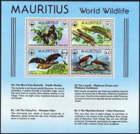 Mauritius 469-472,472a, Hinged. WWF 1978.Butterfly,Geckos, Flying Foxes,Kestrel. - Maurice (1968-...)