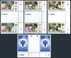 Mauritius 488-492 Gutter,MNH. Mi 484-488. IYC-1979.Vaccination, Playing,Students - Maurice (1968-...)