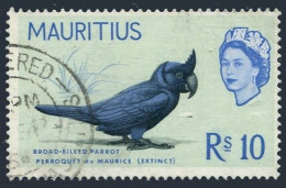 Mauritius 290,used.Michel 282. Birds 1965.Broad-billed Mauritian Parrot. - Mauricio (1968-...)
