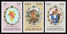 Mauritius 520-522, MNH. Mi 516-518. Royal Wedding 1981. Prince Charles, Diana. - Mauritius (1968-...)