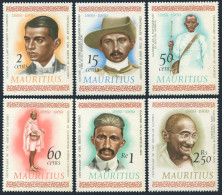 Mauritius 357-362, 362a, Hinged. Michel 349-354, Bl.1. Mohandas Gandhi, 1969. - Mauritius (1968-...)