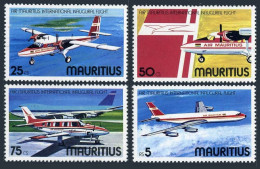 Mauritius 440-443,443a,MNH.Mi 432-435,Bl.6. Air Mauritius Inaugural Flight,1977. - Mauritius (1968-...)