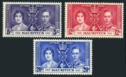 Mauritius 208-210, MNH. Mi 200-202. Coronation 1937. King George VI, Elizabeth. - Mauritius (1968-...)