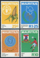 Mauritius 634-637, MNH. Mi 630-633. FAO,ARIPO, Peace Year,Soccer CupMexico-1986. - Mauricio (1968-...)