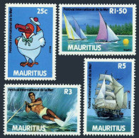 Mauritius 651-654, MNH. Mi 651-654. Festival Of The Sea, 1987. Sailboats, Skier, - Maurice (1968-...)