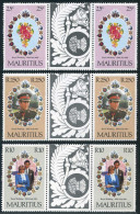 Mauritius 520-522 Gutter, MNH. Mi 516-518. Royal Wedding 1981. Charles, Diana. - Maurice (1968-...)