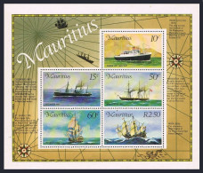 Mauritius 423a, MNH. Mi Bl.40. Mail Carriers, 1976. Pierre Loti, Secunder, Maen, - Mauricio (1968-...)