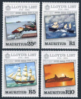 Mauritius 587-590, MNH. Michel 583-586. Lloyd's List 1984. Tayeb, P.Lewis, Ships - Mauricio (1968-...)