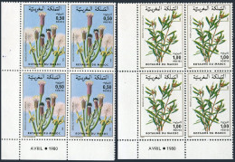 Morocco 472-473 Blocks/4,MNH.Mi 943-944. Plants 1980.Senecio,Periploca. - Marruecos (1956-...)