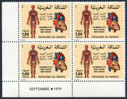 Morocco 459 Block/4,MNH.Michel 930. Fight Against Heart Disease,1980. - Marruecos (1956-...)
