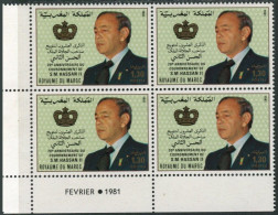 Morocco 482 Block/4,MNH.Michel 953. King Hassan II Coronation,25th Ann.1981. - Morocco (1956-...)