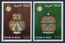 Morocco 414-415,MNH.Michel 883-884. Week Of The Blind,1978.Covered Jar,Vase. - Morocco (1956-...)