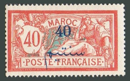 Fr Morocco 35,lightly Hinged.Michel 34.Offices In Morocco,40 Centimos Surcharged - Marokko (1956-...)