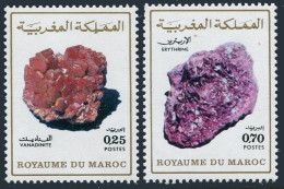 Morocco 313-314, MNH. Michel 764-765. Minerals 1974. Vanadinite, Erythrine. - Morocco (1956-...)