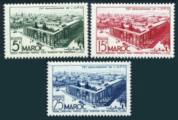 Fr Morocco 256-258, MNH. Michel 293-295. UPU-75, 1949. Postal Building, Meknes. - Marokko (1956-...)