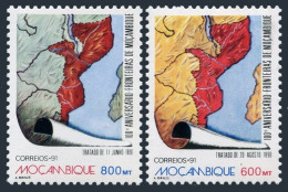 Mozambique 1159-1160,MNH.Mi 1248-1249. Agreement On Mozambique Borders,100,1991. - Mosambik