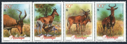 Mozambique 1145 Ad Strip, MNH. Mi 1231-1234. WWF 1991. Alcelaphus Lichtensteini. - Mosambik