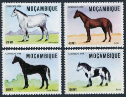 Mozambique 1056-1059,MNH.Michel 1134-1137. Horses 1988. - Mosambik