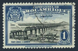 Mozambique Co 164,used.Michel 175. Zambezi Railroad Bridge,1935. - Mozambico