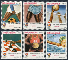 Mozambique 1024-1029,MNH.Mi 1094-1099. Olympics Seoul-1988.Soccer,Chess,Swimming - Mozambico