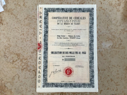 ALGÉRIE: Action De 1953 " Coopérative De Céréales De La Région De TIARET " RRR - Agricoltura