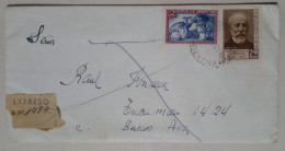 Argentine - Enveloppe Circulée Avec Timbres Thème Fruiticulture / Florentino Ameghino (1957) - Used Stamps